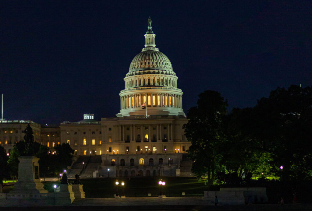 Capitol hill at night